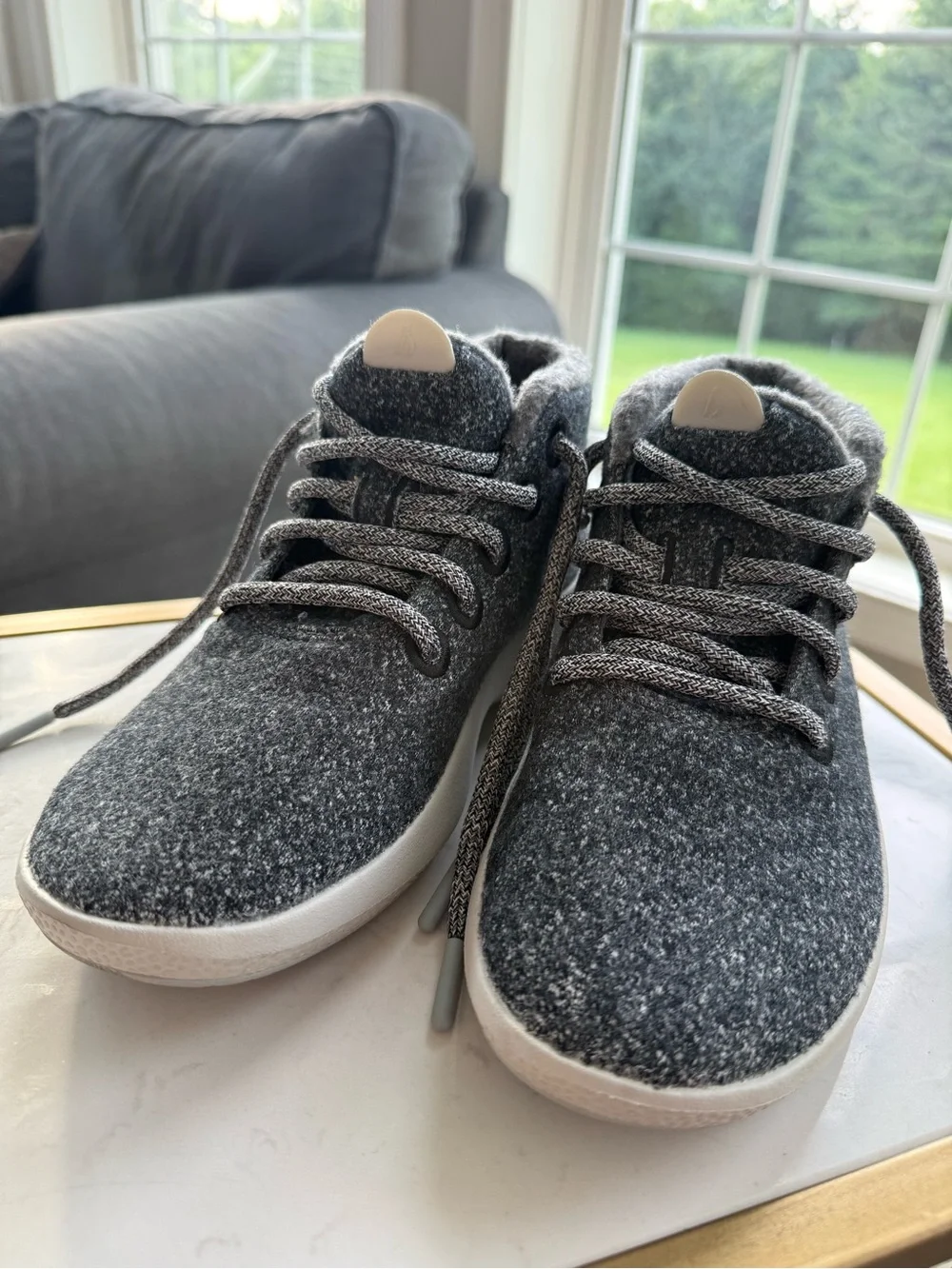 allbirds women’s Dark Gray Wool High-Top Sneakers